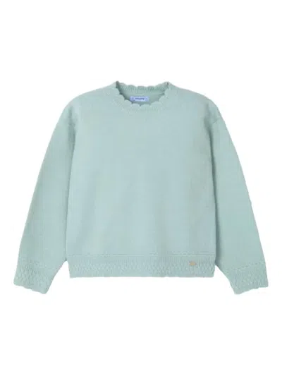 Mayoral Lettuce-hem Sweater In Blue