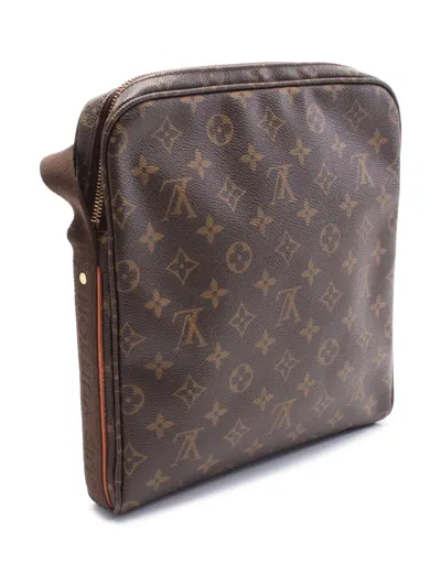Pre-owned Louis Vuitton 2011 Monogram Trotteur Beaubourg Crossbody Bag In Brown