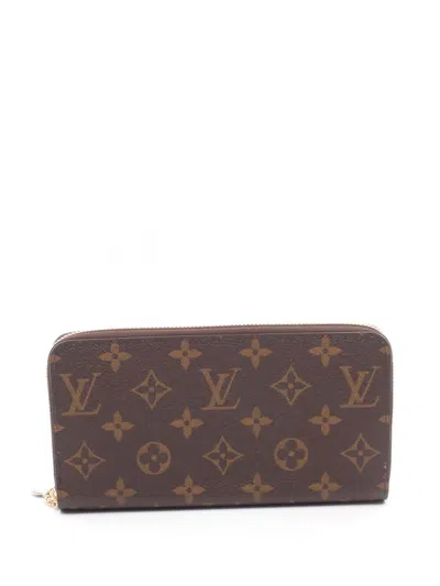 Pre-owned Louis Vuitton 2021-2025 Monogram Zippy Wallet Long Wallets In Brown