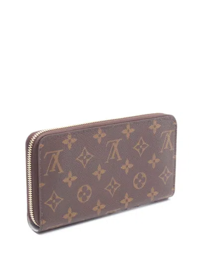 Pre-owned Louis Vuitton 2021-2025 Monogram Zippy Wallet Long Wallets In Brown