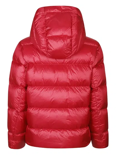 Add Hooded Puffer Jacket In Red