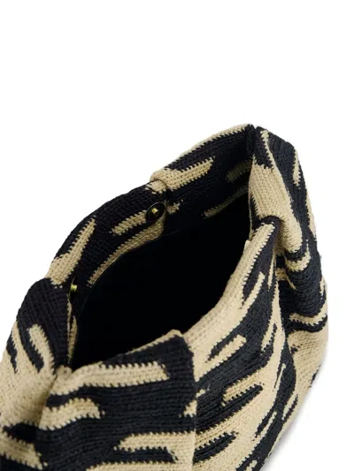 Sensi Studio Sisal Patterned Pouch In Neutral