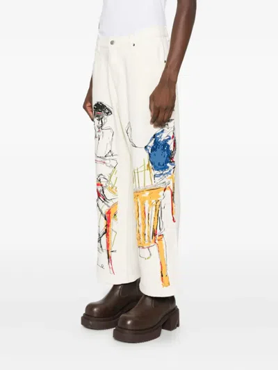Kidsuper Graphic-print Jeans In White
