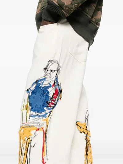 Kidsuper Graphic-print Jeans In White