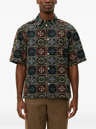 拼贴设计短袖衬衫