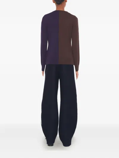 Tory Burch Color-block Wool Cardigan In Brown