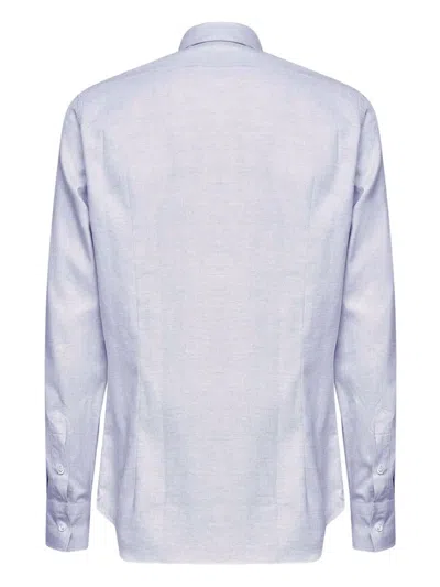 D4.0 Buttoned-jacquard Shirt In Blue