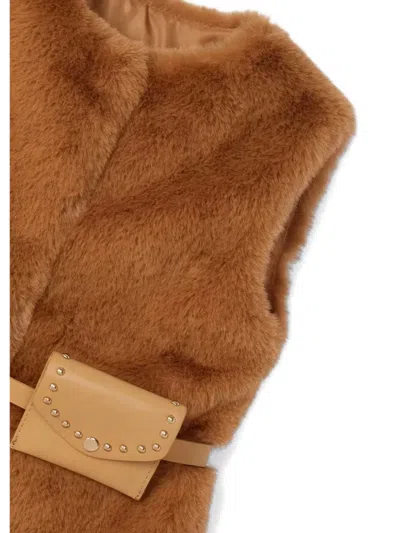 Mayoral Belted Gilet In Brown