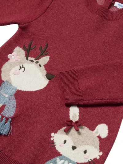 Mayoral Baby Knit Sweater Dress In Red