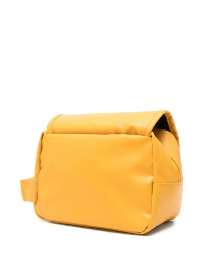 Mandarina Duck Coated Wash Bag In Yellow