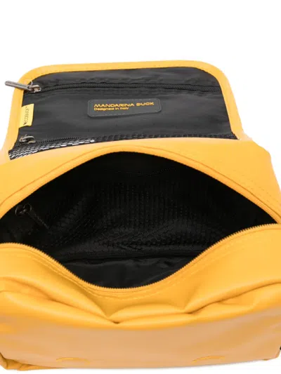 Mandarina Duck Coated Wash Bag In Yellow