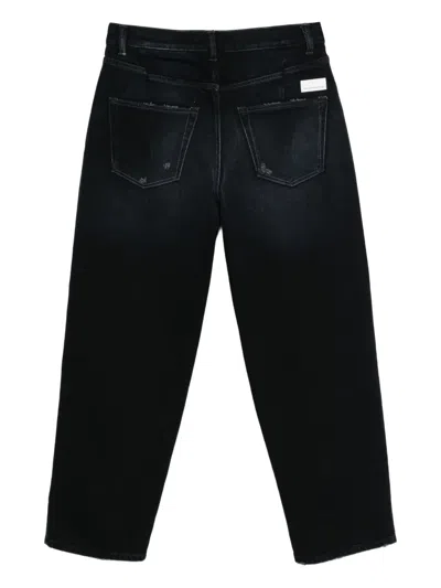 Nine In The Morning Black Distressed Jeans With Fit In Black