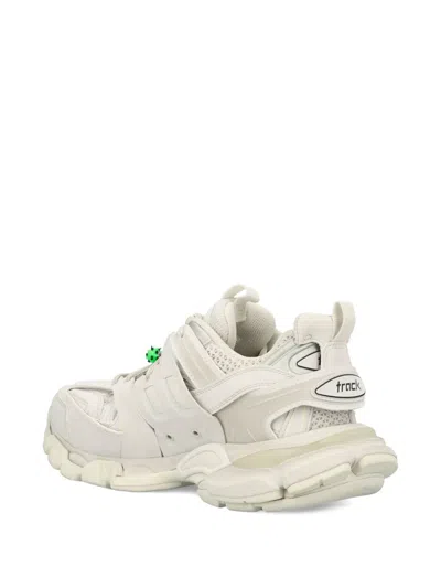 Balenciaga White Mesh And Rubber Track Sneakers In Neutral