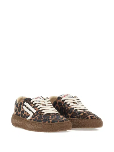 Puraai Animal Print Lace-up Trainers In Animal Print
