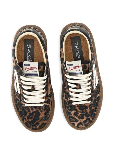 Puraai Animal Print Lace-up Trainers In Animal Print