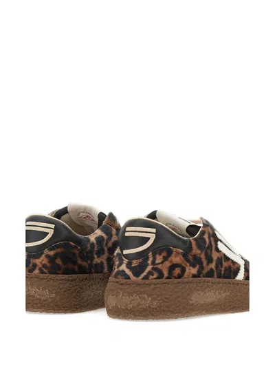 Puraai Animal Print Lace-up Trainers In Animal Print