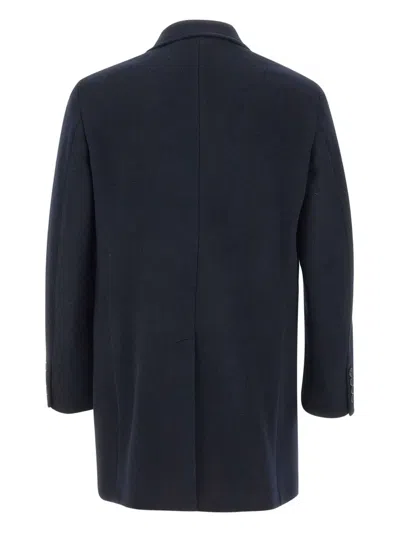 Manuel Ritz Notched Lapel Three-button Coat In Blue