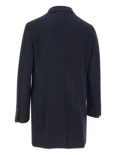 Manuel Ritz Notched Lapel Three-button Coat In Blue