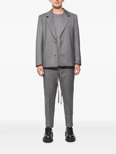 Hamza Thom Button Jacket In Gray