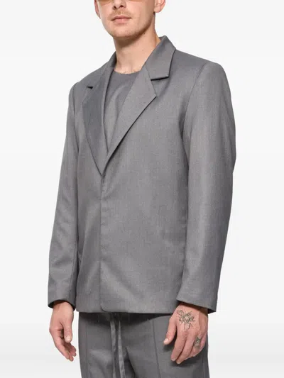 Hamza Thom Button Jacket In Gray