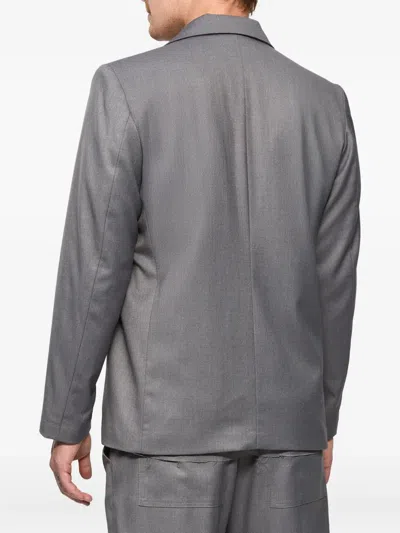 Hamza Thom Button Jacket In Gray