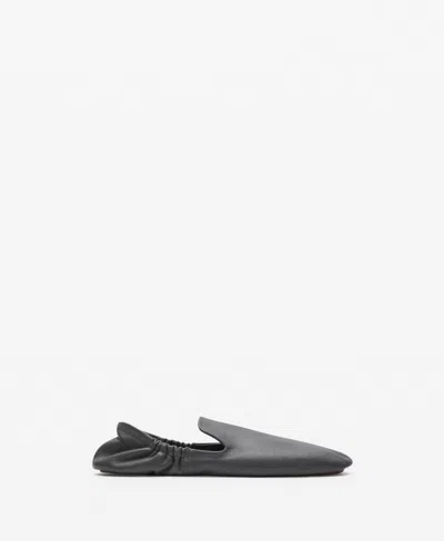 Mango Women's Leather Gathered Shoes In Gray