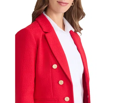 Jones New York Women's Button-trim Open-front Blazer In Red