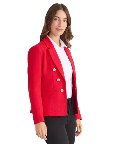 Jones New York Women's Button-trim Open-front Blazer In Red