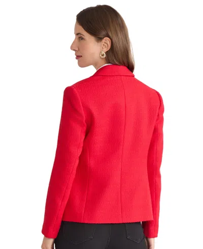 Jones New York Women's Button-trim Open-front Blazer In Red