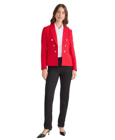 Jones New York Women's Button-trim Open-front Blazer In Red