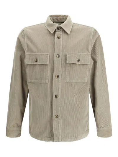 Jacob Cohen Corduroy Button-down Jacket In Neutral