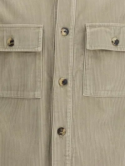 Jacob Cohen Corduroy Button-down Jacket In Neutral
