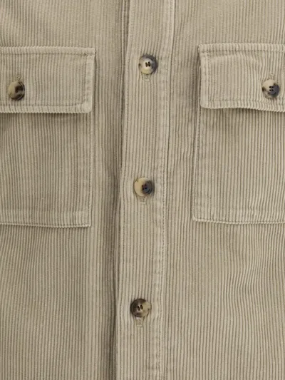 Jacob Cohen Corduroy Button-down Jacket In Neutral