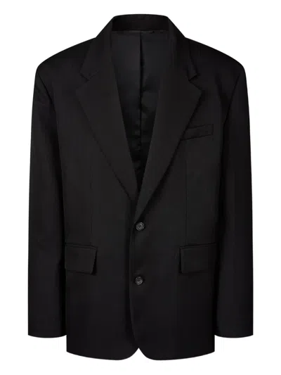 Studio Tomboy Striped Single-breasted Blazer In Black