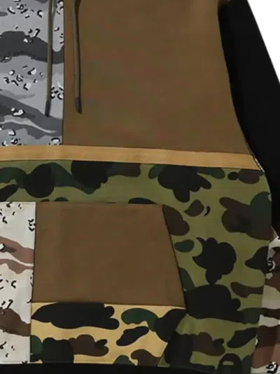 A Bathing Ape Patchwork Pullover Hoodie In Green