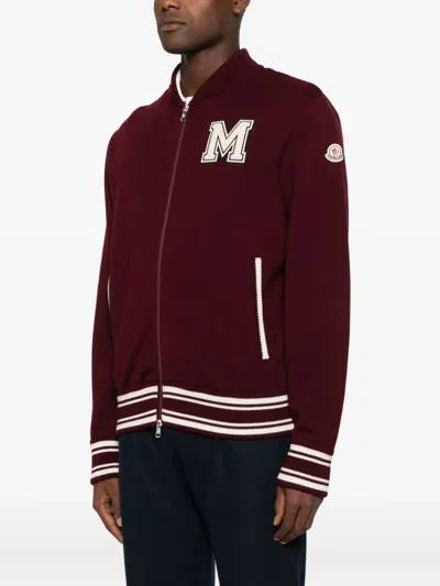 Moncler Zip-up Bomber Jacket In Red