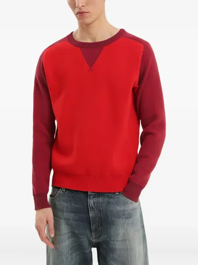 1989 Studio Color Block Crew Neck Sweater In Red