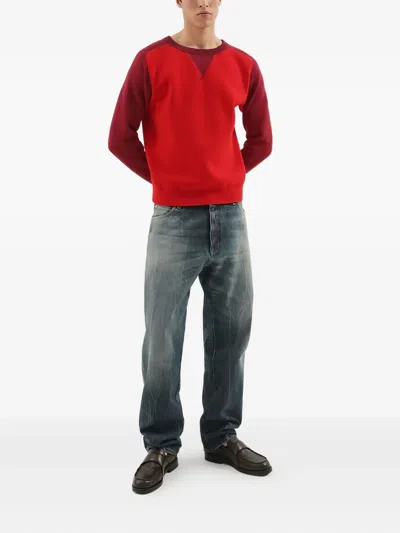 1989 Studio Color Block Crew Neck Sweater In Red