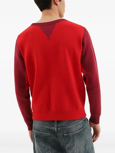 1989 Studio Color Block Crew Neck Sweater In Red