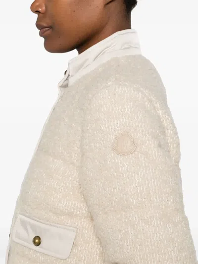 Moncler Button-down Bomber Jacket In Neutral