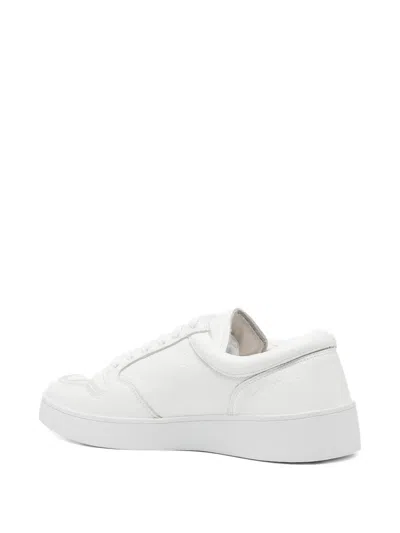 Jude Llow Telier Panelled Grained Leather Sneakers In White