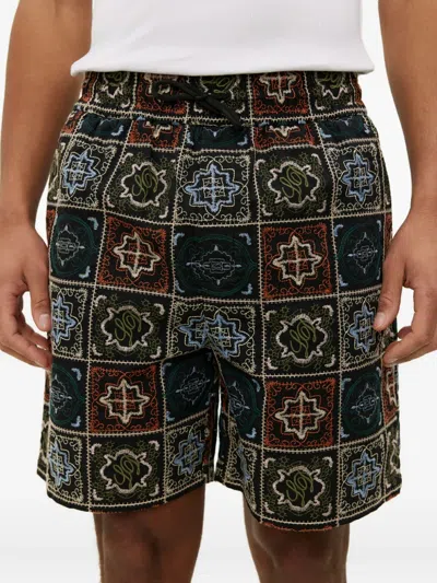 Les Deux Patchwork-embroidered Shorts In Multi