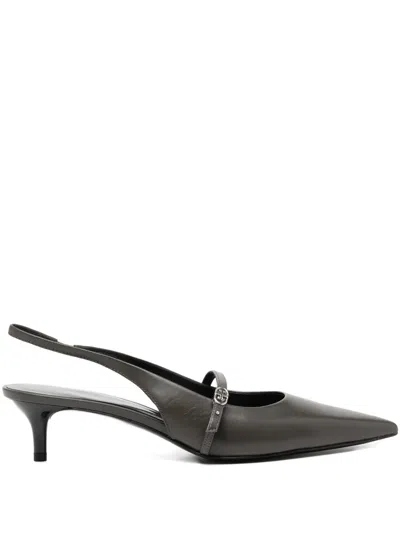 Tory Burch 45mm Logo-buckle Pumps In Gray
