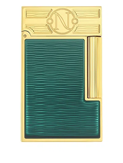 St Dupont Ligne 2 Embossed-detail Lighter In Green