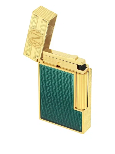 St Dupont Ligne 2 Embossed-detail Lighter In Green