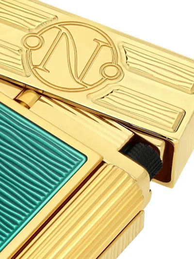 St Dupont Ligne 2 Embossed-detail Lighter In Green