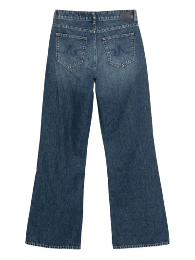 Ag Whiskering-effect Jeans In Blue