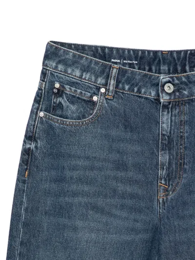 Ag Whiskering-effect Jeans In Blue