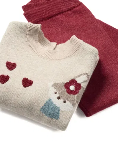 Mayoral Rabbit Hearts Trouser Set In Multi