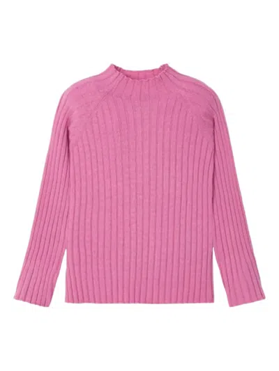 Mayoral Ribbed Turtleneck Sweater In Pink